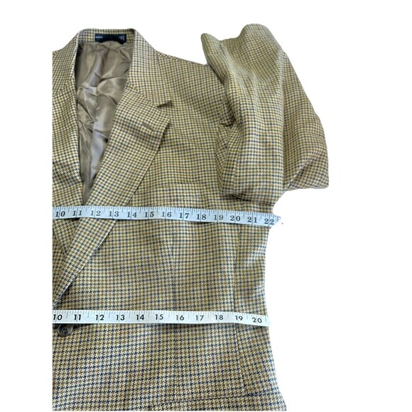 Roundtree & Yorke Men 42R Blazer Houndstooth Sports Coat Wool Linen & Silk Blend - Picture 13 of 13